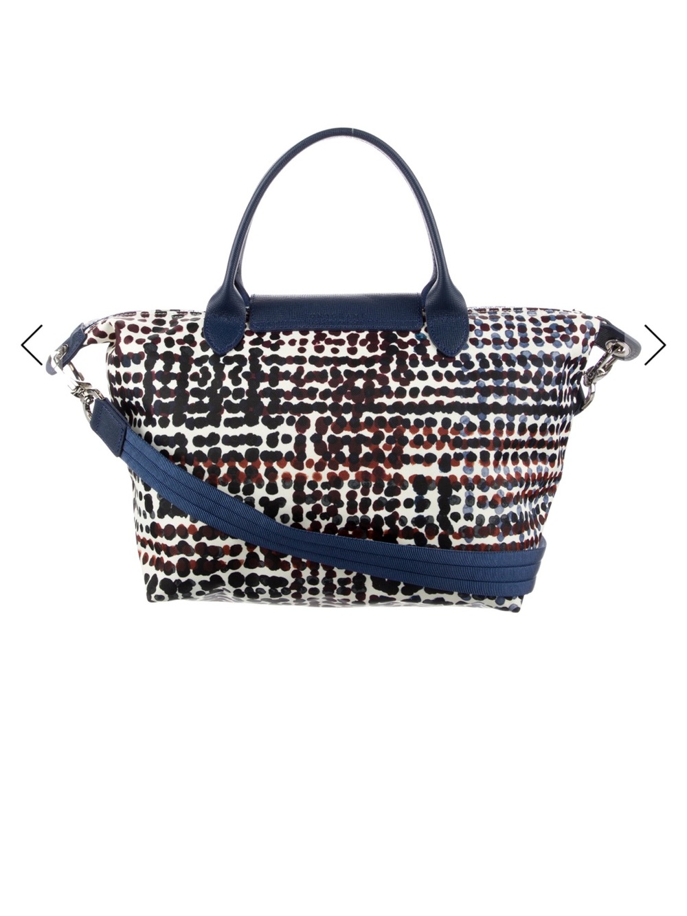 LONGCHAMP LE PLIAGE NEO FANTAISIE POLKA SMALL TOP HANDLE NAVY - Picture 2 of 9